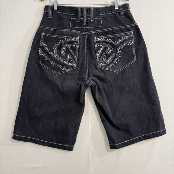 Men's 34 Miskeen Originals Black Casual Denim Shorts Streetwear Hip Hop - Picture 1 of 10